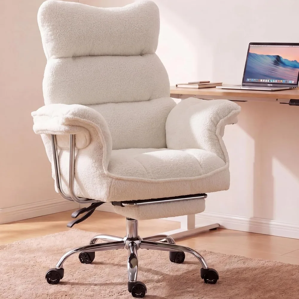 Office Chair Cushion - เก้าอี้สำนักงานขนาดใหญ่และสูง ออกแบบตามหลักสรีรศาสตร์ พร้อมเบาะหนานุ่ม ที่นั่งกว้าง ที่พักแขน และที่พักเท้า