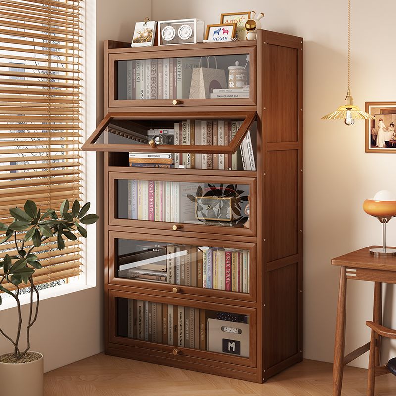 Bookshelf - ตู้หนังสือไม้ไผ่อเนกประสงค์ ความจุขนาดใหญ่ ตู้เก็บของ ชั้นวางโชว์ เฟอร์นิเจอร์สำหรับบ้าน ห้องนั่งเล่น