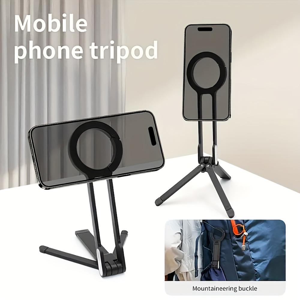 Mobile Pedestal Cabinet - ขาตั้งโทรศัพท์มือถือแบบคาราไบเนอร์ พร้อมแม่เหล็ก ปรับระดับได้ พับเก็บได้ ใช้ได้กับ iPhone