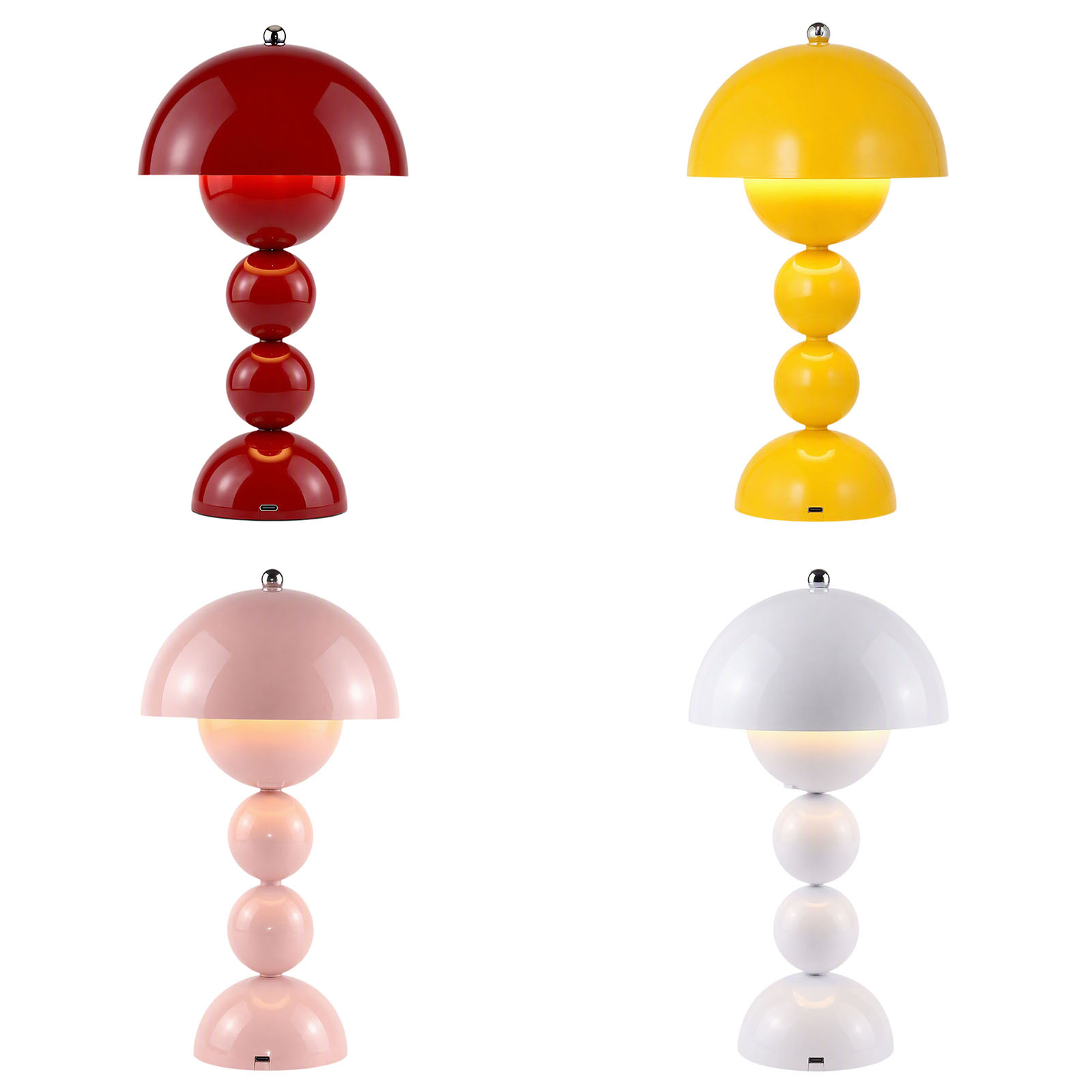 Desk Lamp - โคมไฟตั้งโต๊ะวินเทจ รูปดอกเห็ด ไฟ LED USB 3