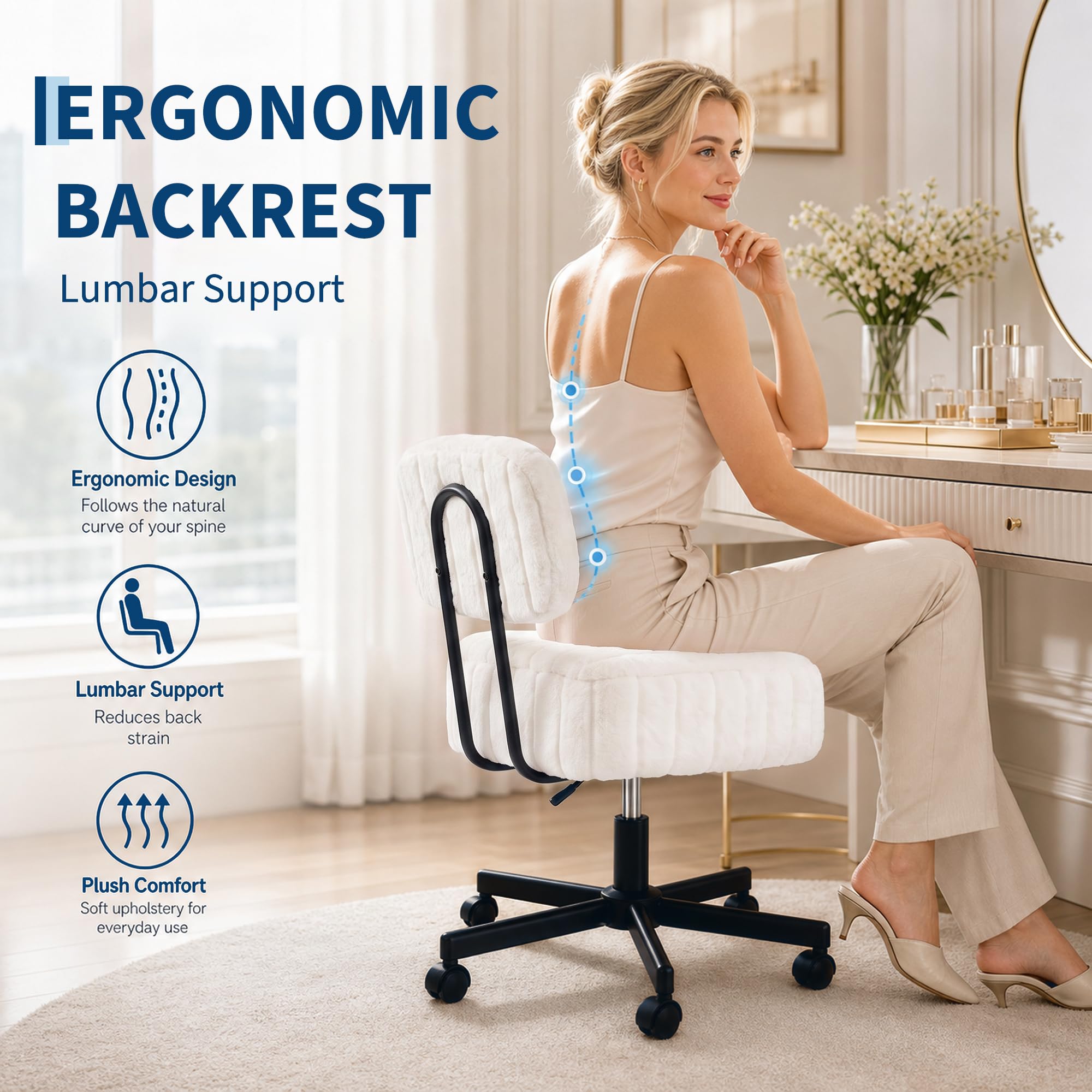 เก้าอี้แต่งหน้าพร้อมที่เก็บของ - Office Stool บทวิจารณ์และราคา