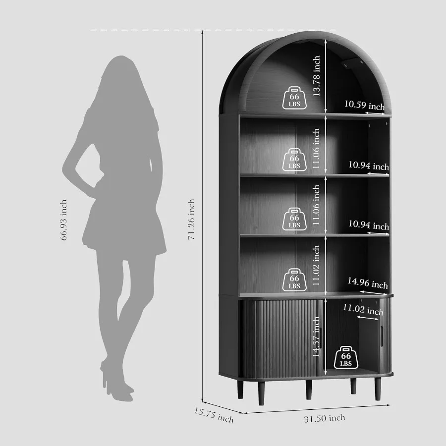 ชั้นวางหนังสือทรงโค้งสูง 71 นิ - Bookshelf บทวิจารณ์และราคา