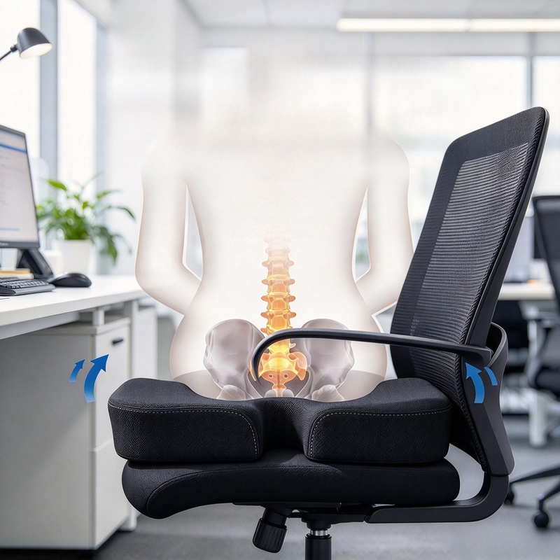 เบาะรองนั่งเมมโมรี่โฟมรูปตัวยู - Office Chair Cushion บทวิจารณ์และราคา