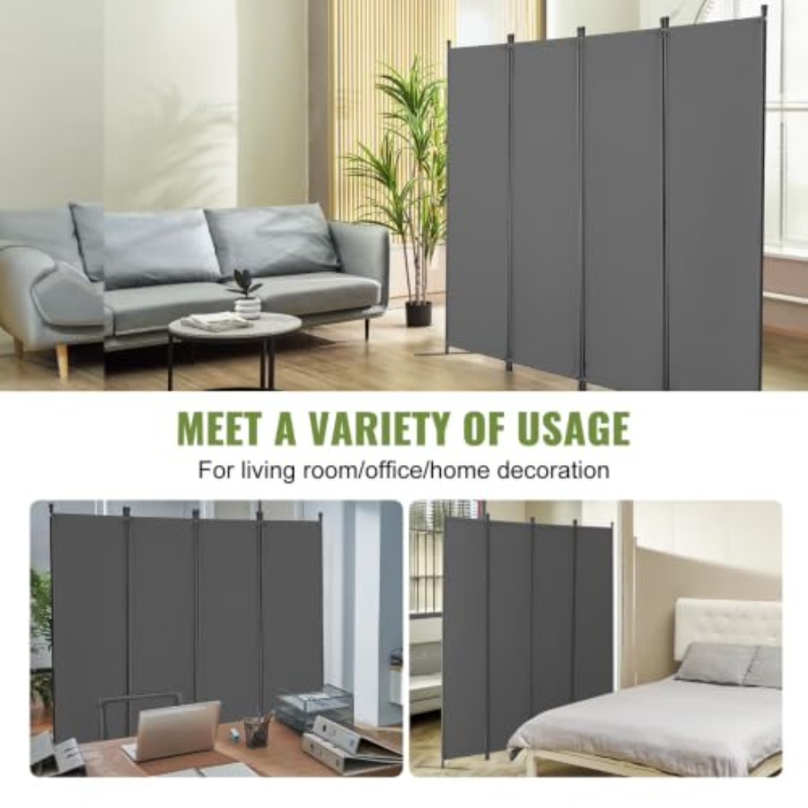 ฉากกั้นห้องแบบผ้า 4 แผง พับได้ - Partition Screen Divider บทวิจารณ์และราคา