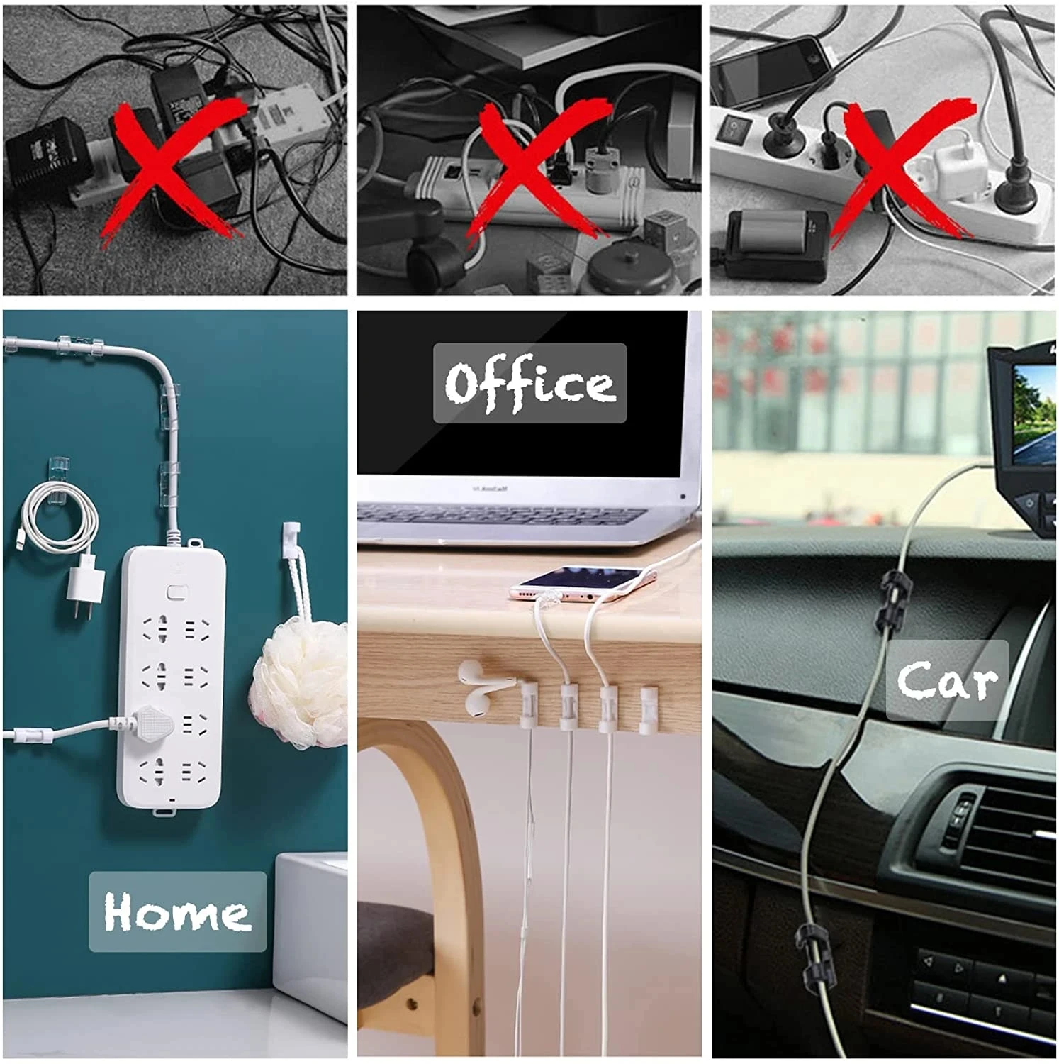 ที่หนีบสายเคเบิลแบบมีกาวในตัว  - Desk Organizer บทวิจารณ์และราคา